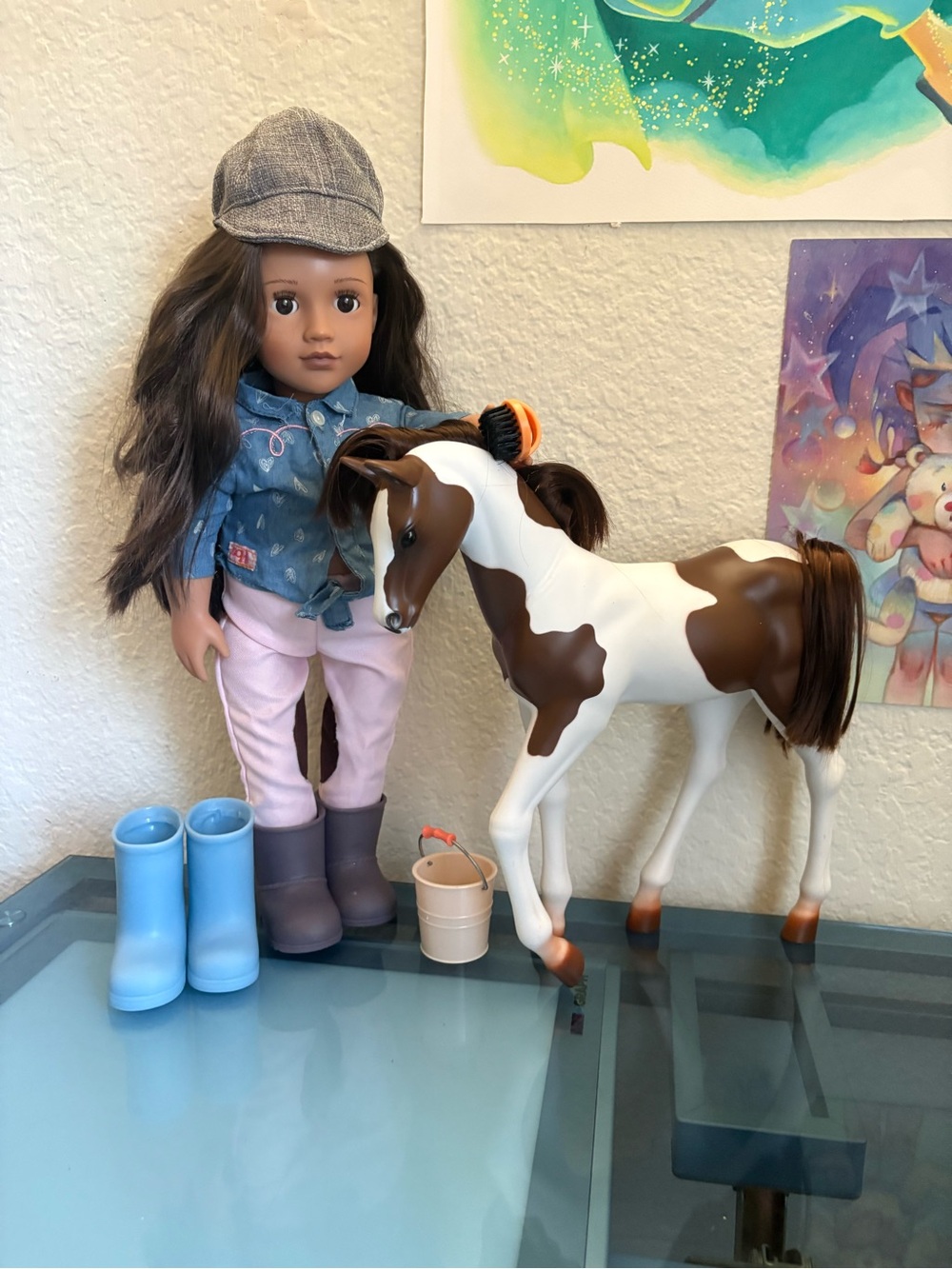 Our generation Brown & White Painted Pony Toy with Dark Brown Mane - Kids Toys